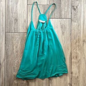 Alisha Levine Teal Strappy flowy silk cami small